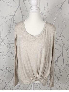 Jackson Rowe Ivory Modal Stretch Jersey Round Neck Knotted Front Tee